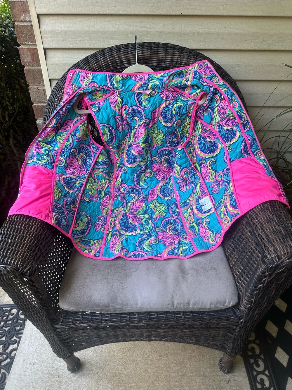 Lilly Pulitzer Blake Quilted Puffer Vest Hot Pink L - Picture 16 of 16
